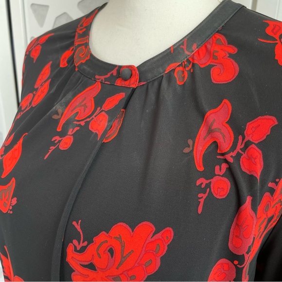 Tory Burch Floral Jersey Dress in Black Mountain Paisley sz L Large - Picture 16 of 16